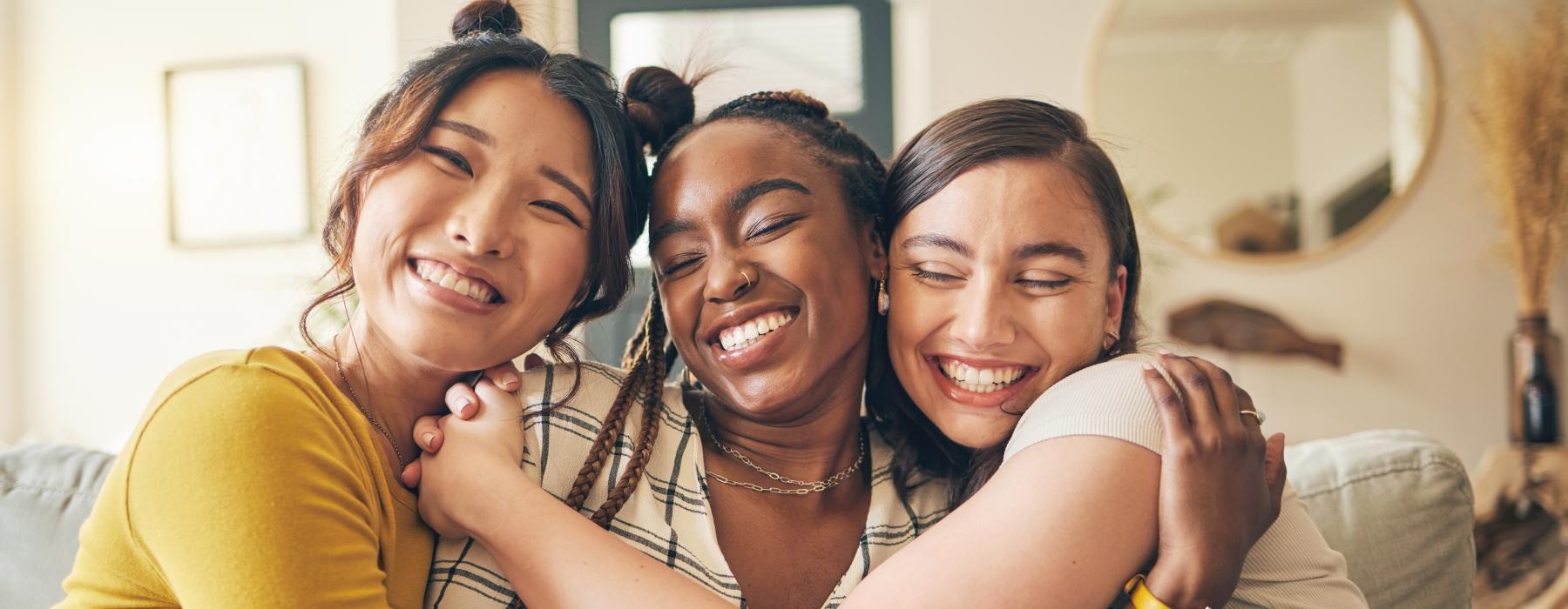 a group of women smiling