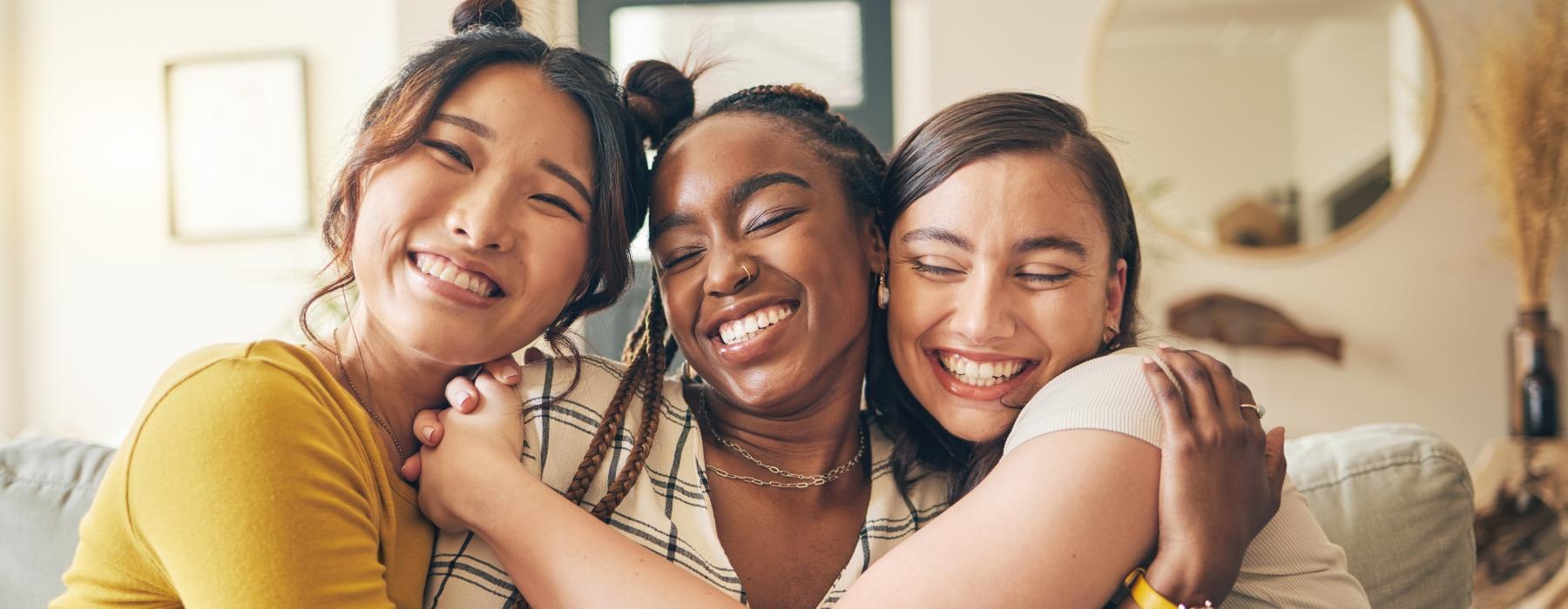 a group of women smiling