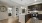 a kitchen with black cabinets