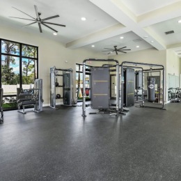Keep your fitness goals on track with our state-of-the-art fitness center. Open 24/7 for your convenience. #FitnessGoals #LagoWellness Instagram post from @lago.apartments on February 03, 2025 00:00:00am